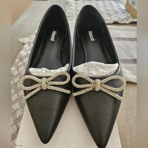 Abound Black Flats with Sparkling Bow